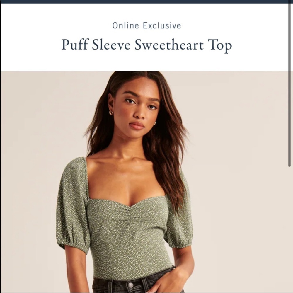 Abercrombie Puff Sleeve Sweetheart Top